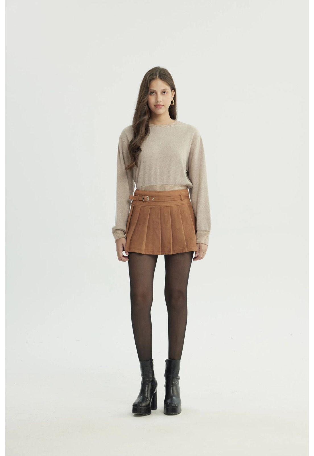 Falda Mujer Juvenil Camel-3