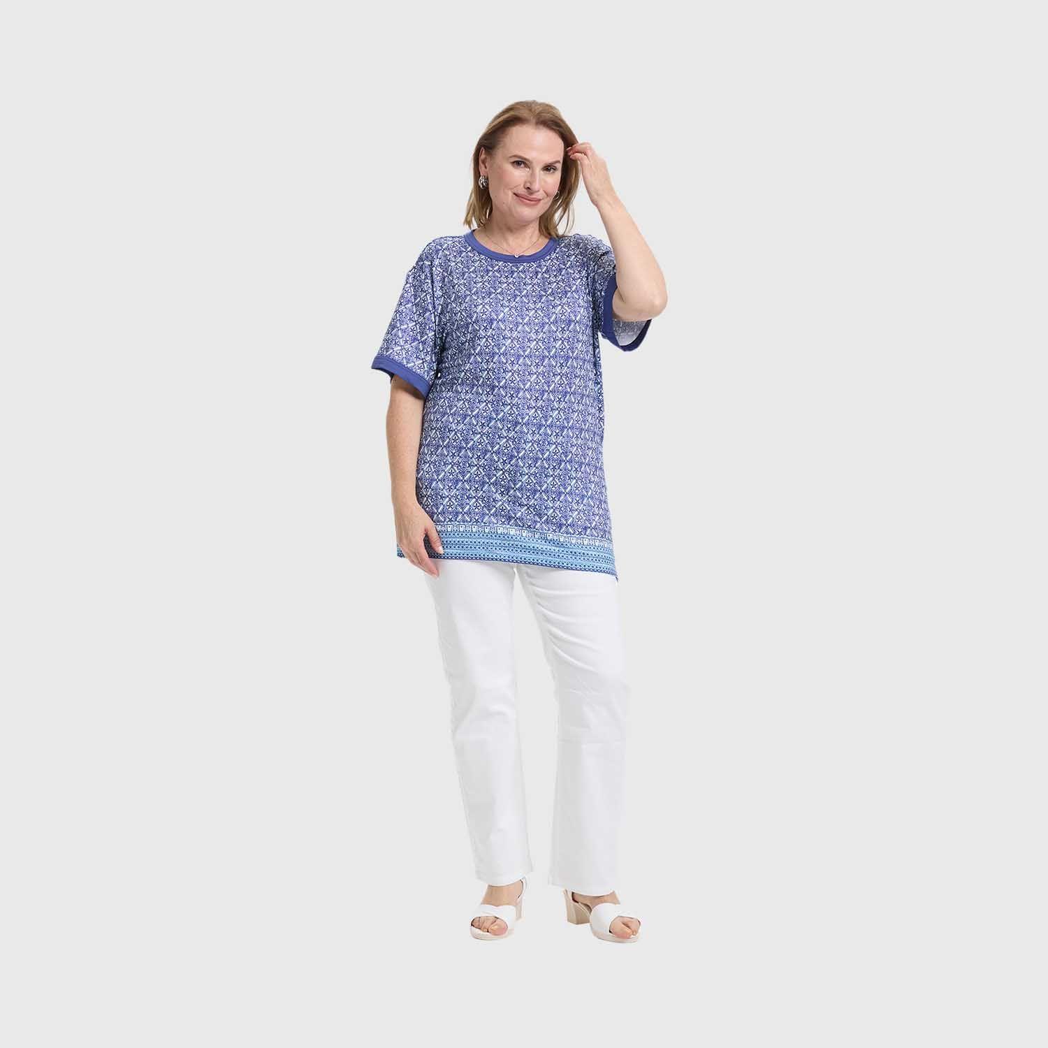 Polera Mujer Full Print Azul Fashion's Park-3