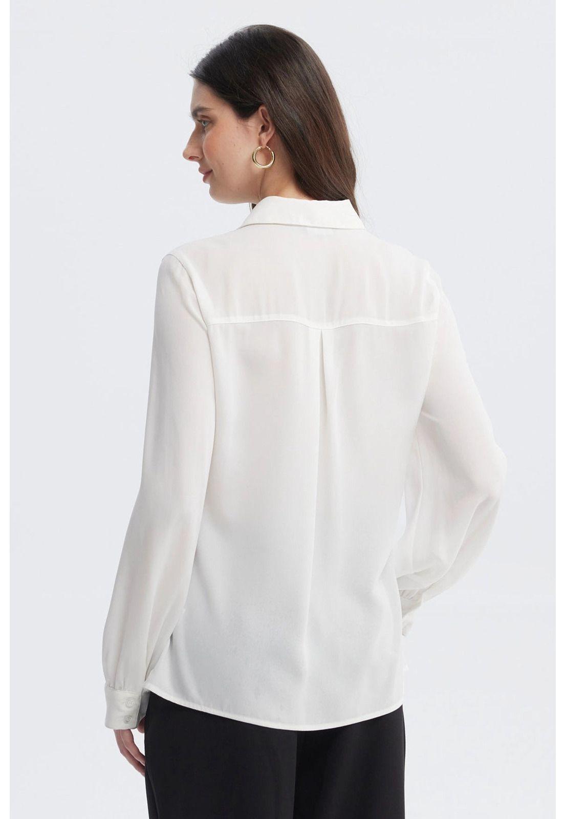 Blusa Mujer Pinzas Delanteras Crudo-2