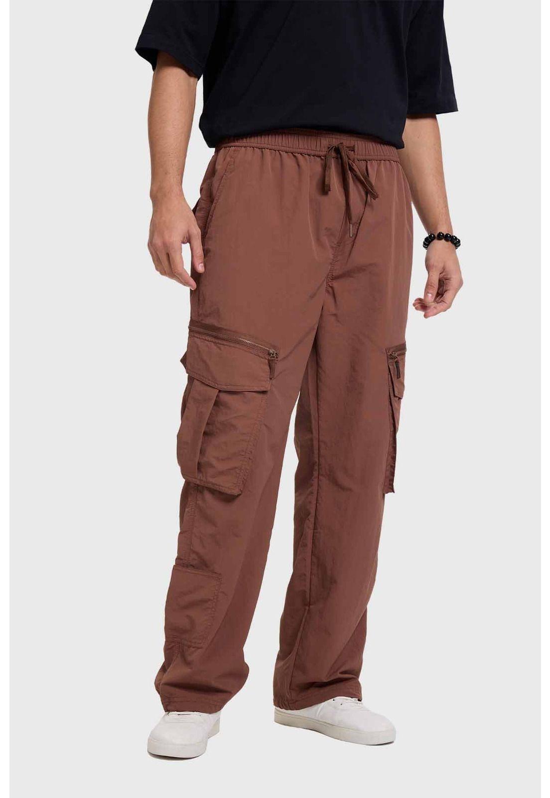 Pantalón Hombre Cargo Parachute Café-0