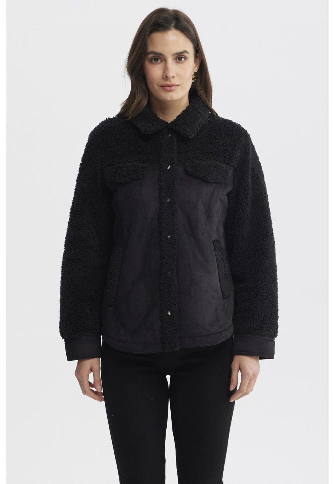 Polar Mujer Cuello Camisero Negro - lV-0