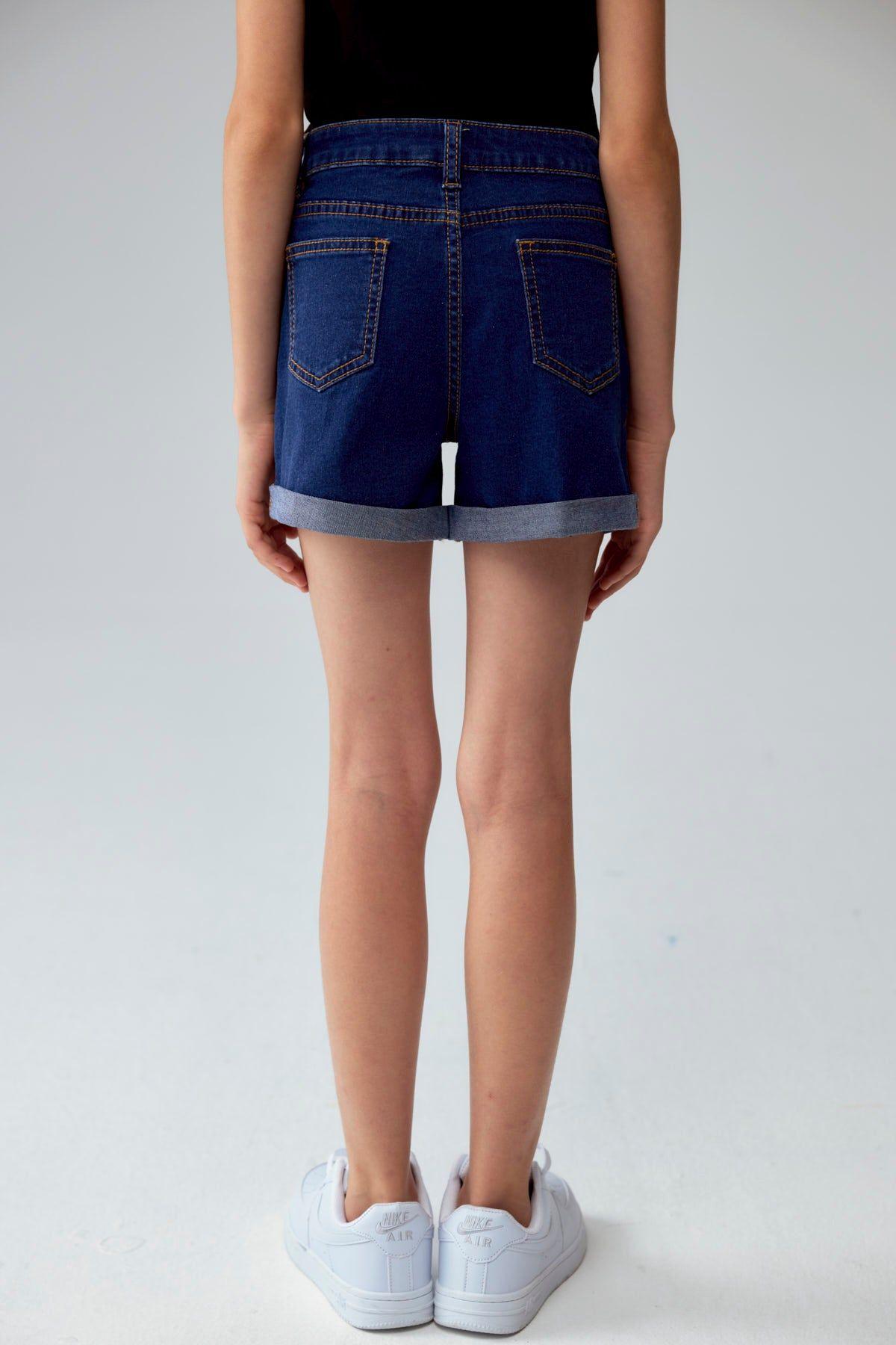 Short Niña Básico Denim Azul Oscuro-2