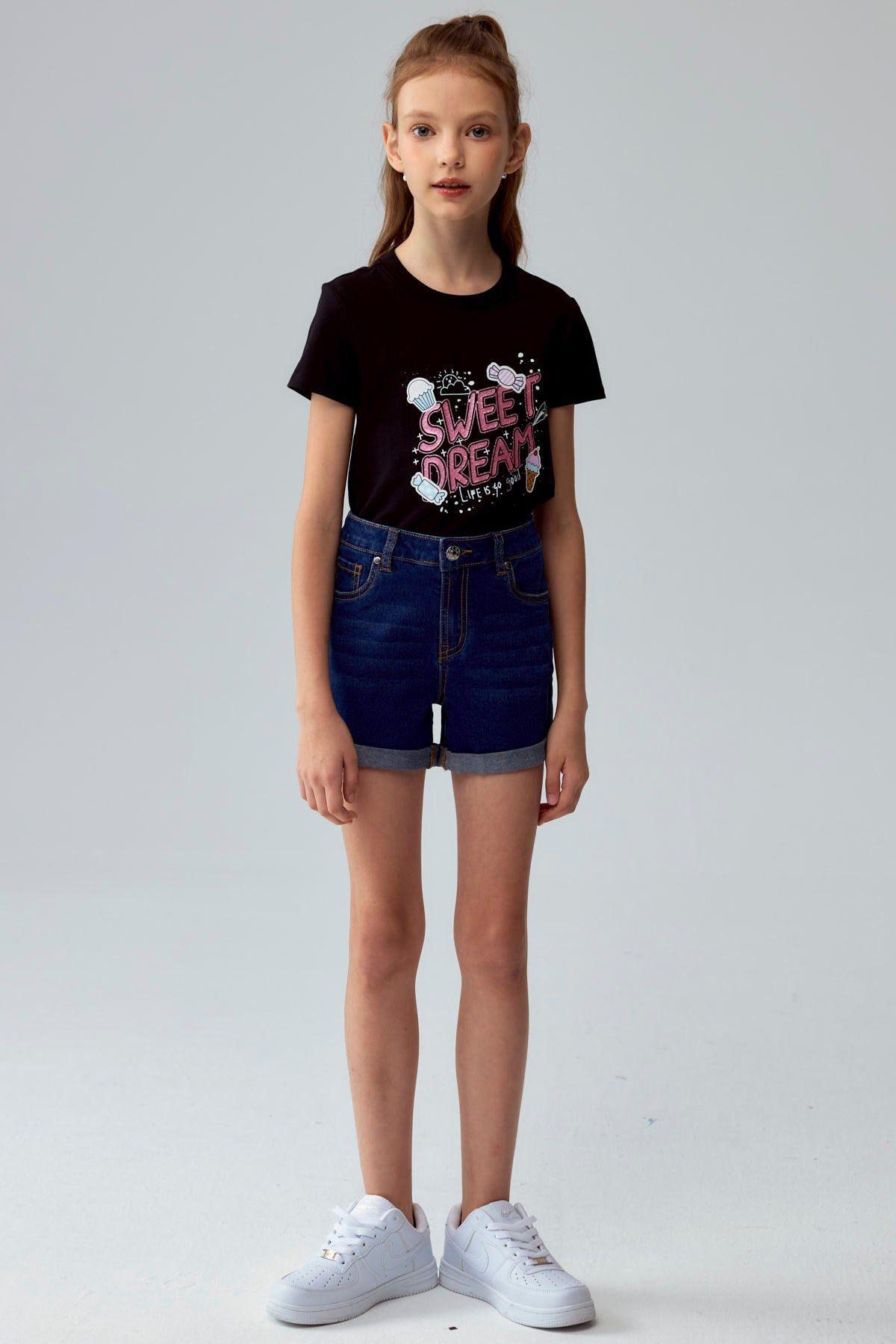 Short Niña Básico Denim Azul Oscuro-3