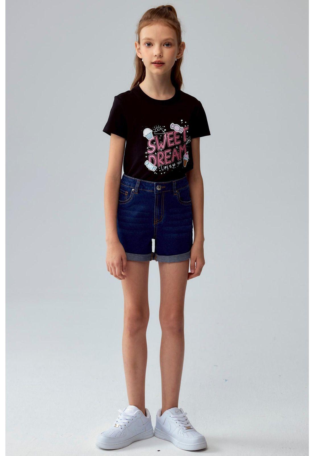 Short Niña Básico Denim Azul Oscuro-3