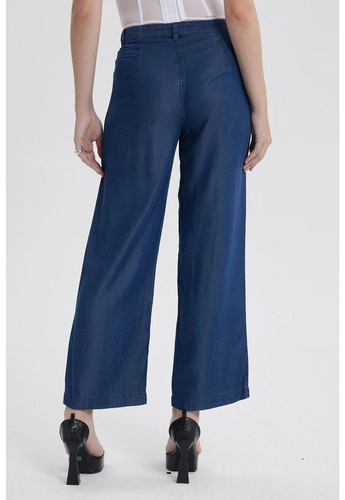 Jeans Mujer Calce Recto Ligero Azul Oscuro-2