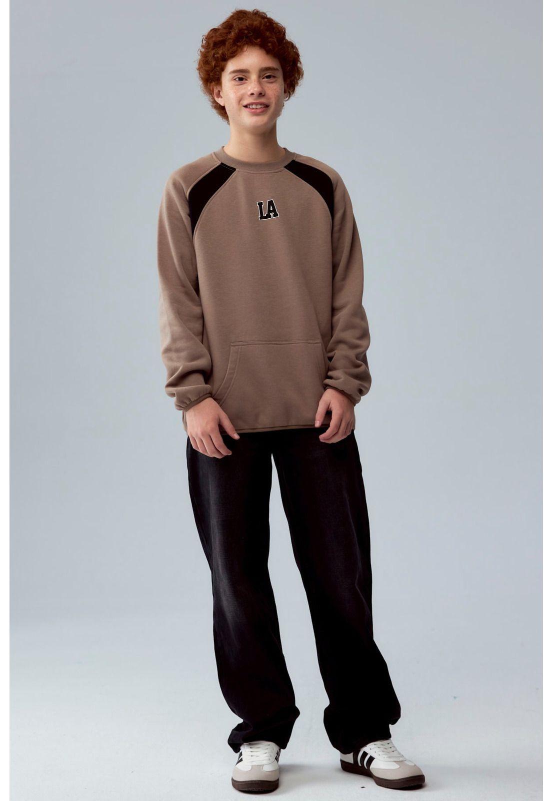 Polerón Niño Con Corte Café-0