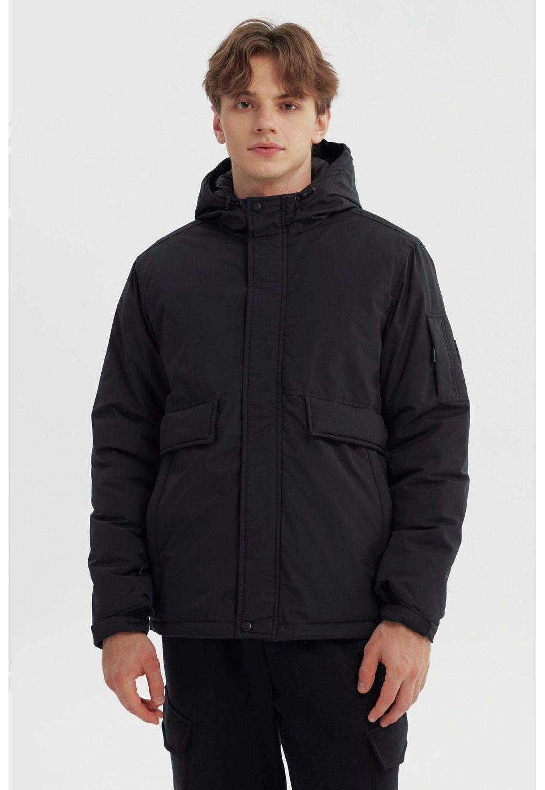 Parka Hombre Slim Negro - Xll-0