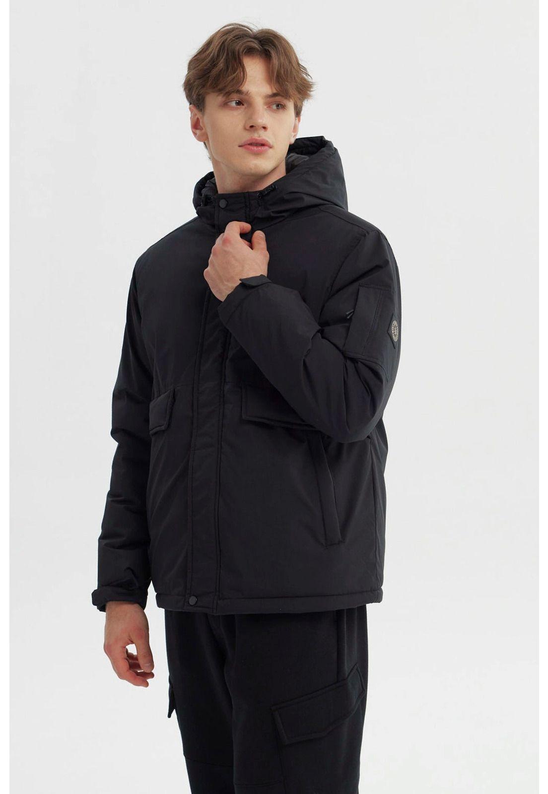 Parka Hombre Slim Negro - Xll-1