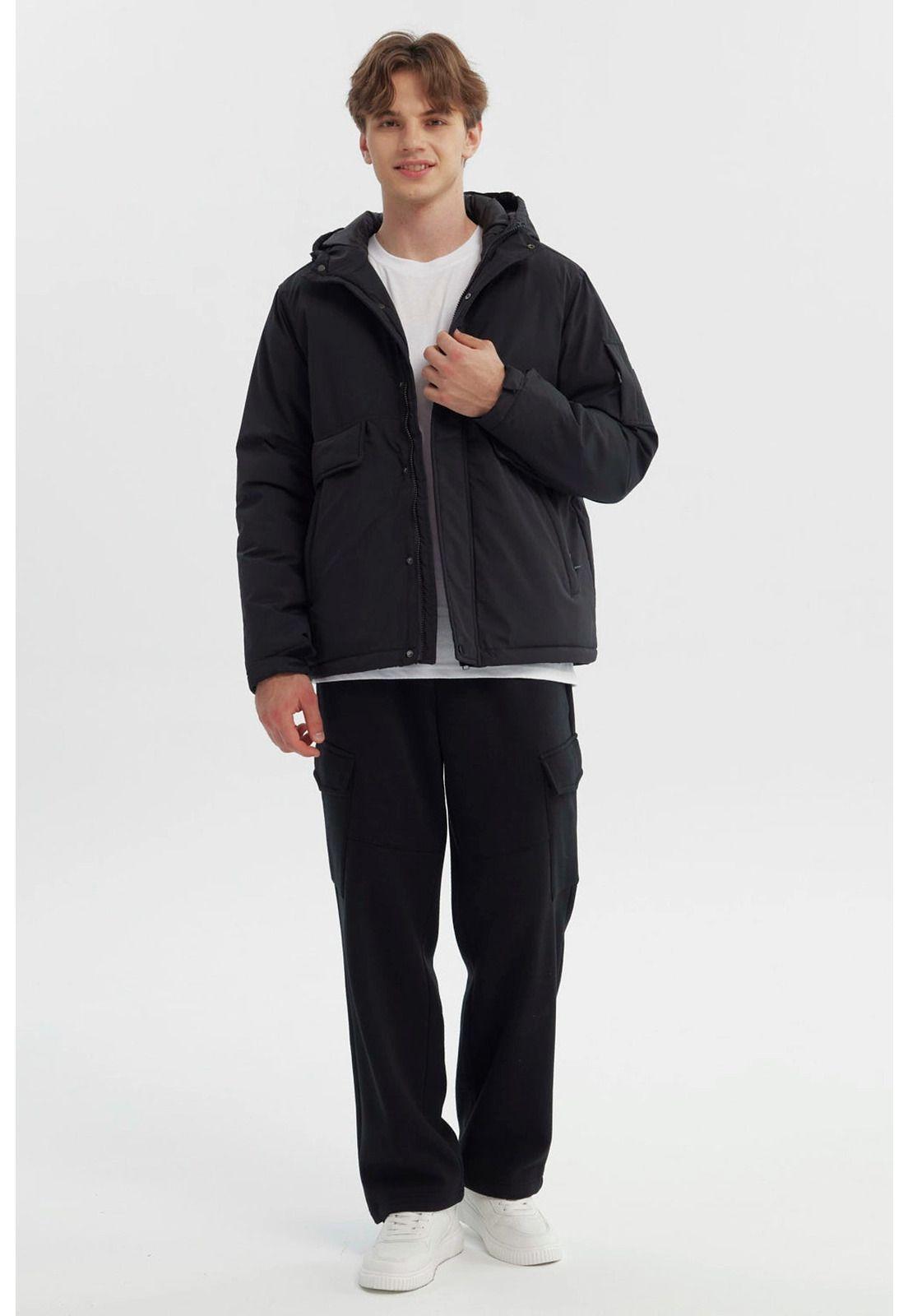 Parka Hombre Slim Negro - Xll-3