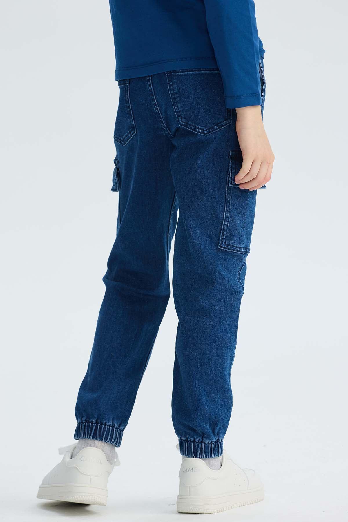 Jeans Niño Jogger Cargo Azul-2