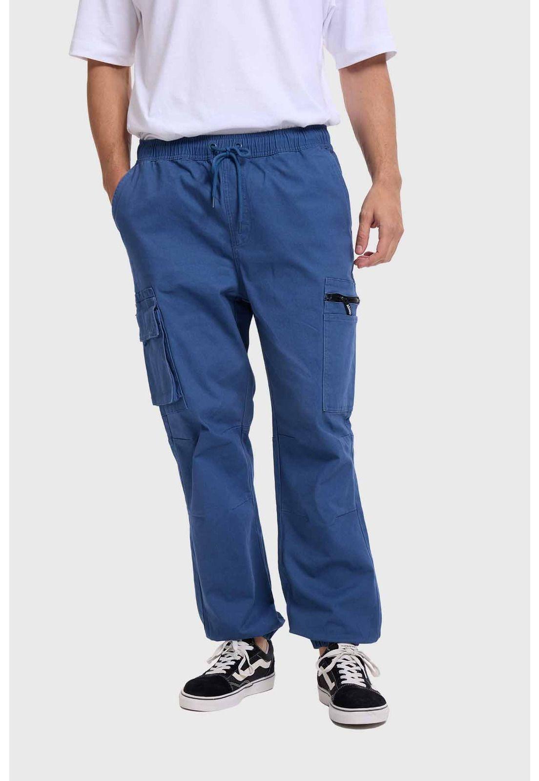 Pantalón Hombre Cargo Jogger Azul-0