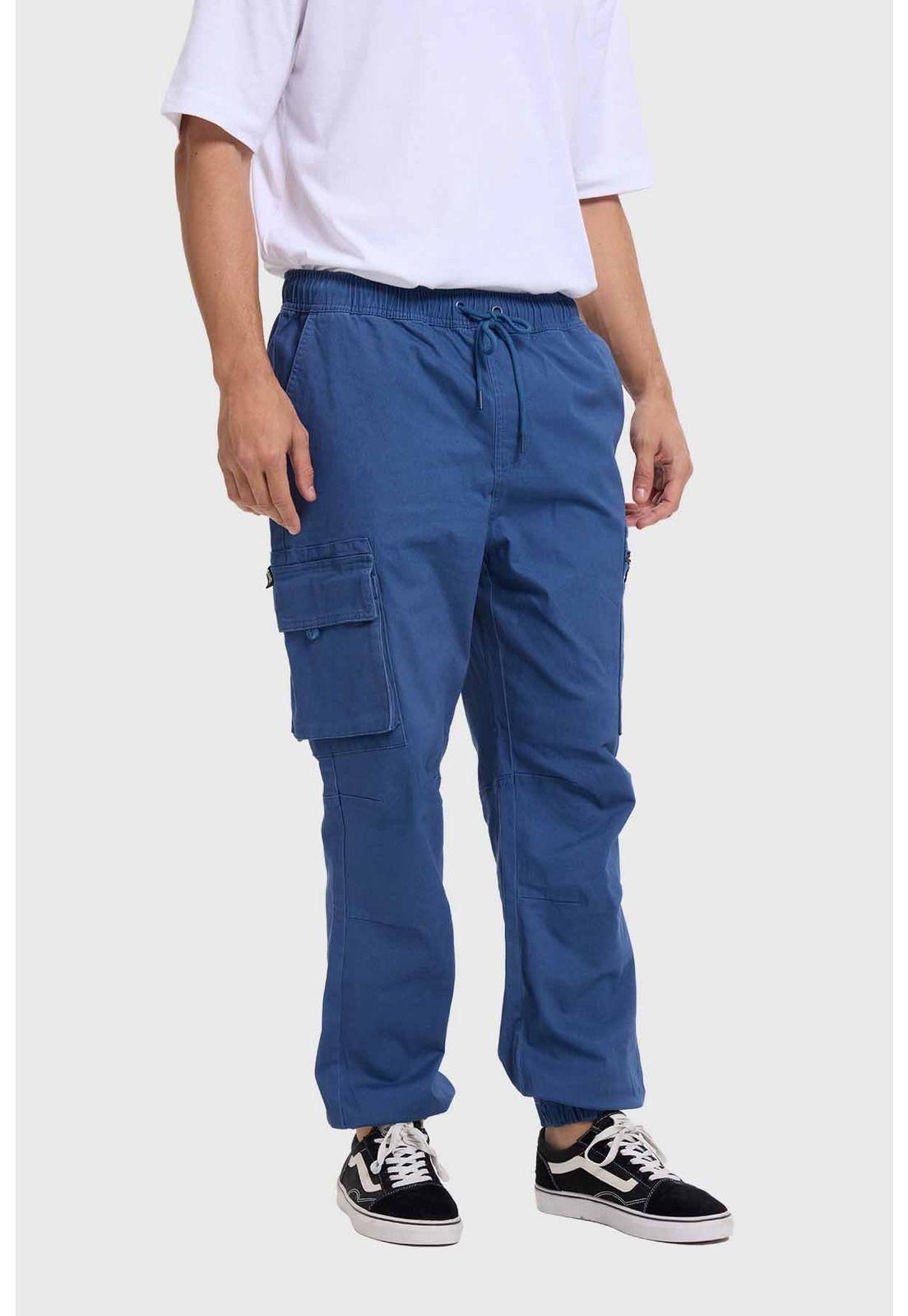 Pantalón Hombre Cargo Jogger Azul-1