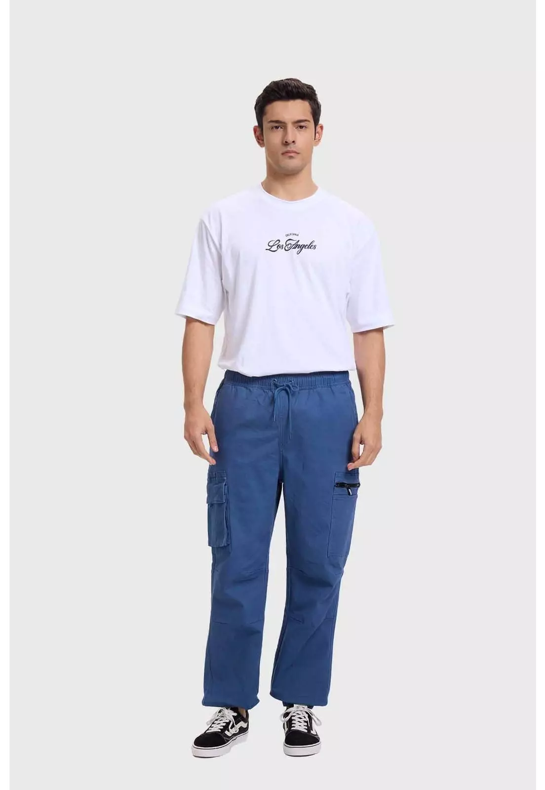 Pantalón Hombre Cargo Jogger Azul-3
