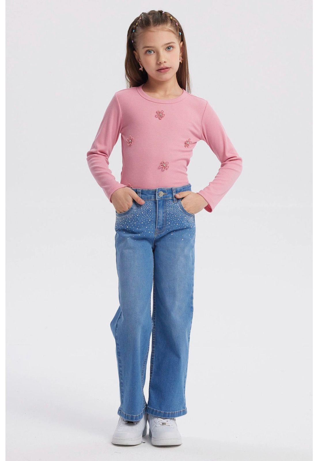 Jeans Niña Calce Recto Azul-3