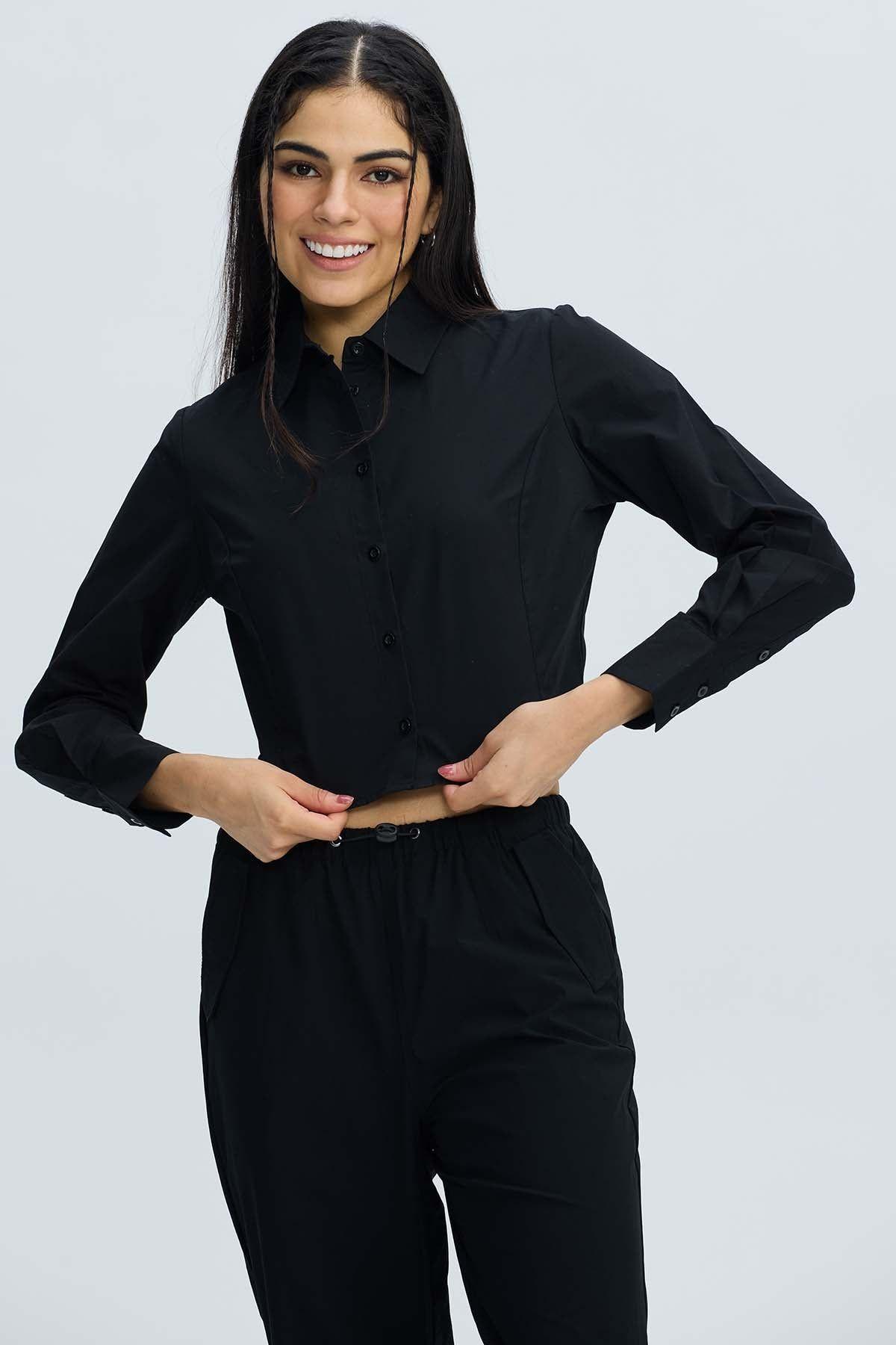 Blusa Mujer Basta Redonda Negro-0