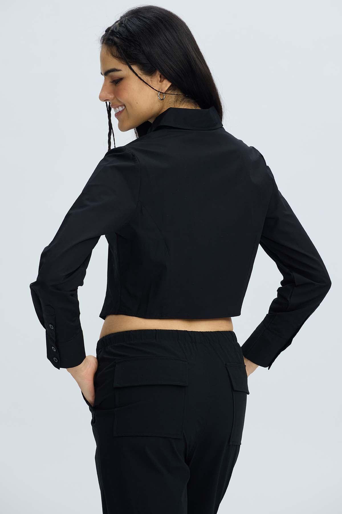 Blusa Mujer Basta Redonda Negro-2