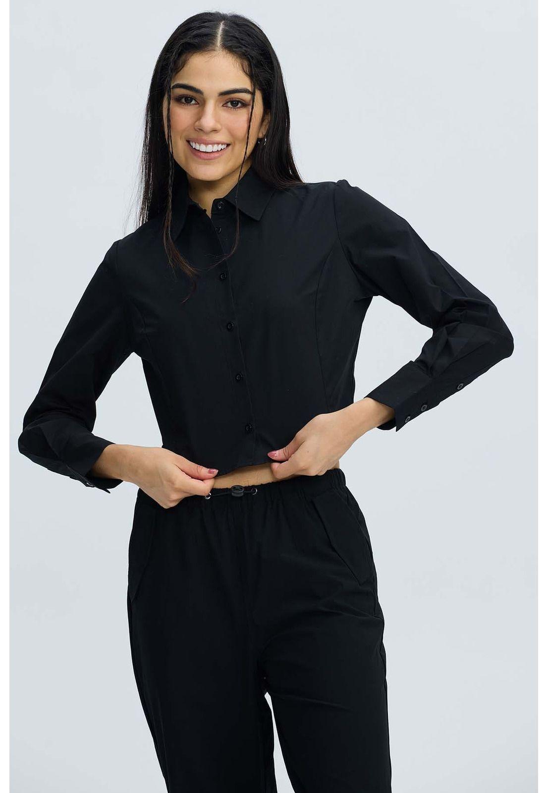 Blusa Mujer Basta Redonda Negro-0