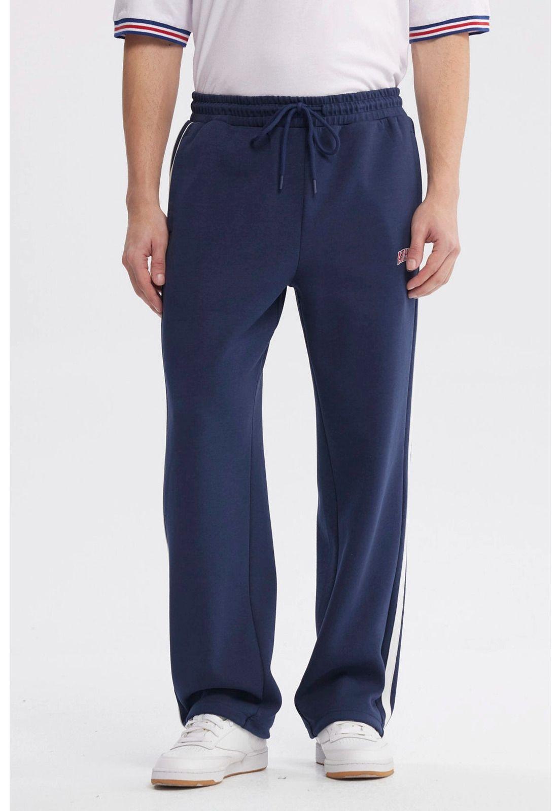 Pantalón Buzo Hombre Calce Recto Azul - ll-0