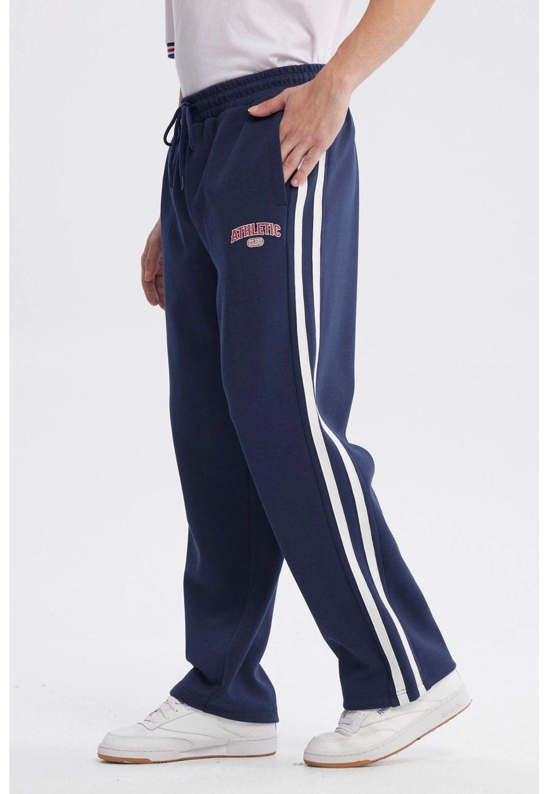 Pantalón Buzo Hombre Calce Recto Azul - ll-1