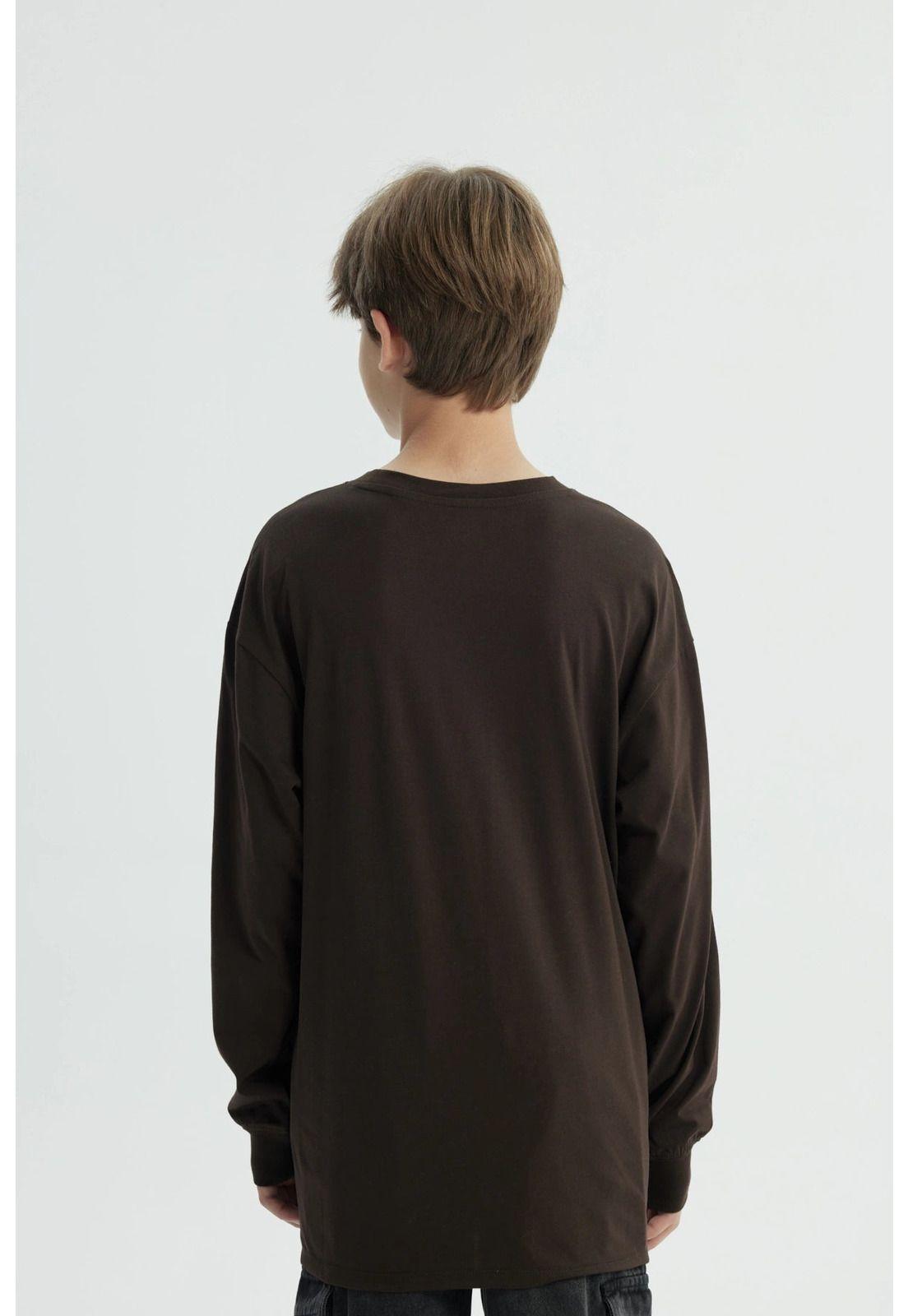 Polera Niño Oversize Café Oscuro-2