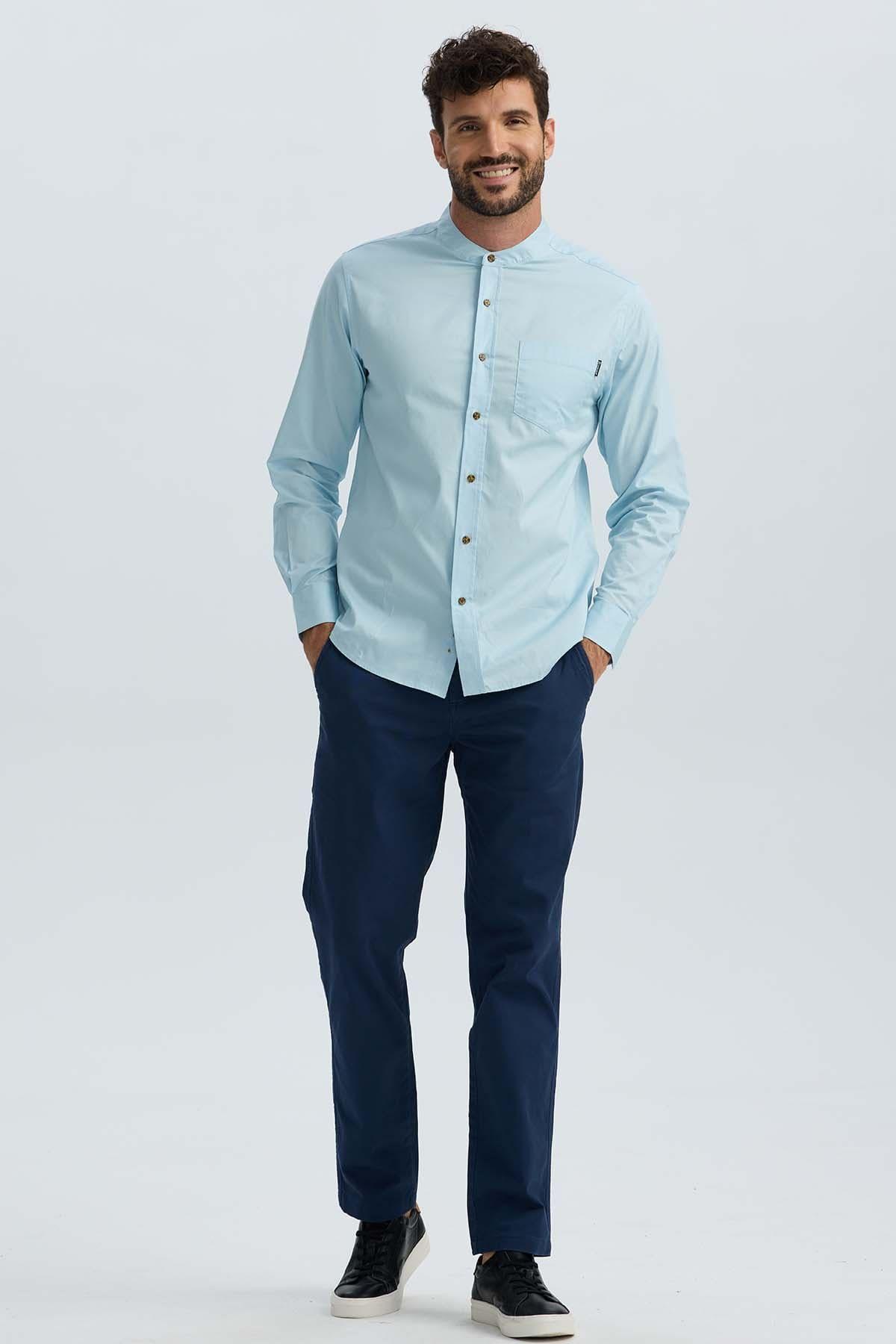 Camisa Hombre Premium Celeste-3