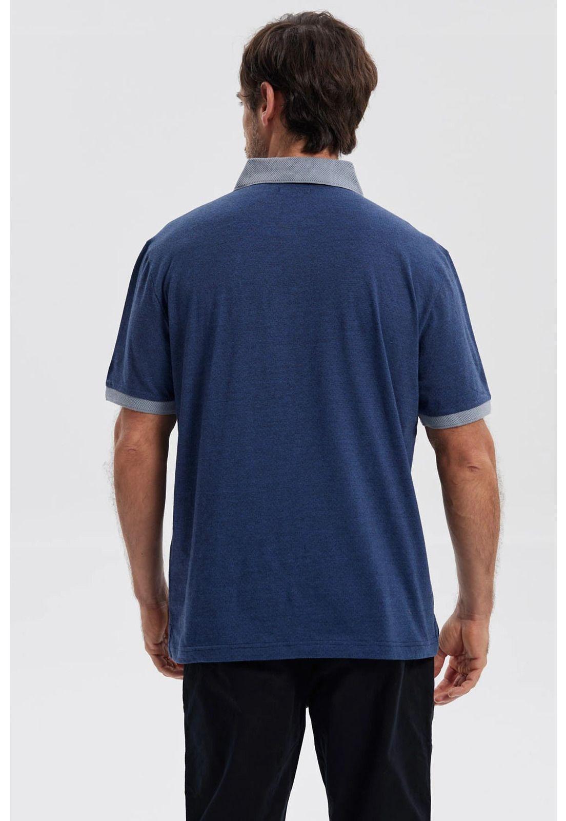 Polera Hombre Botón Azul Marino-2