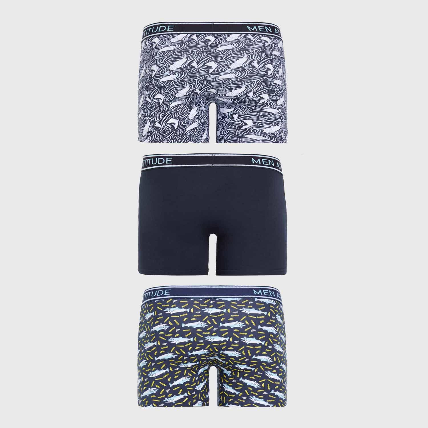 Boxer Liso Tripack Negro Hombre-1