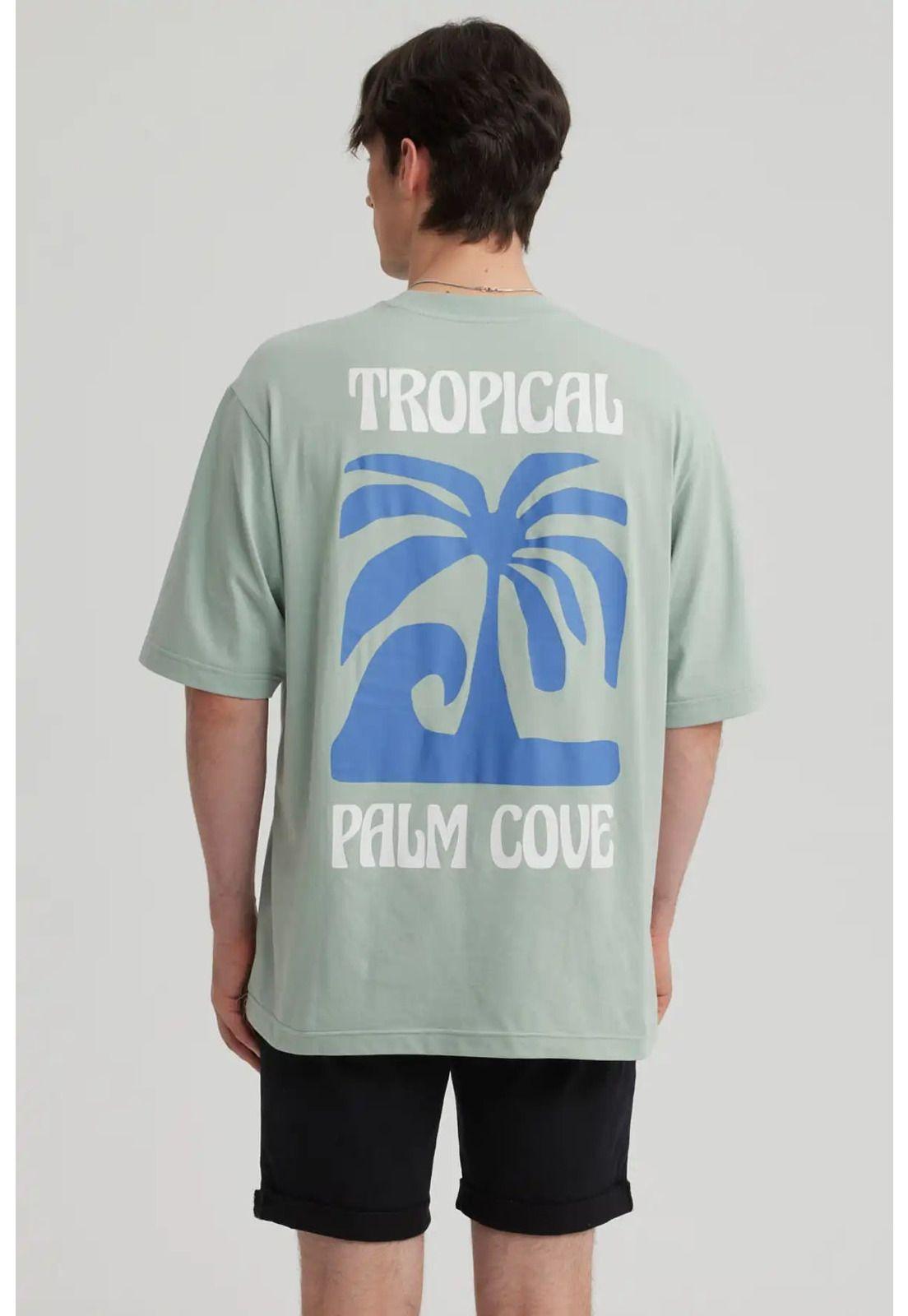 Polera Hombre Print Oversize Verde-2
