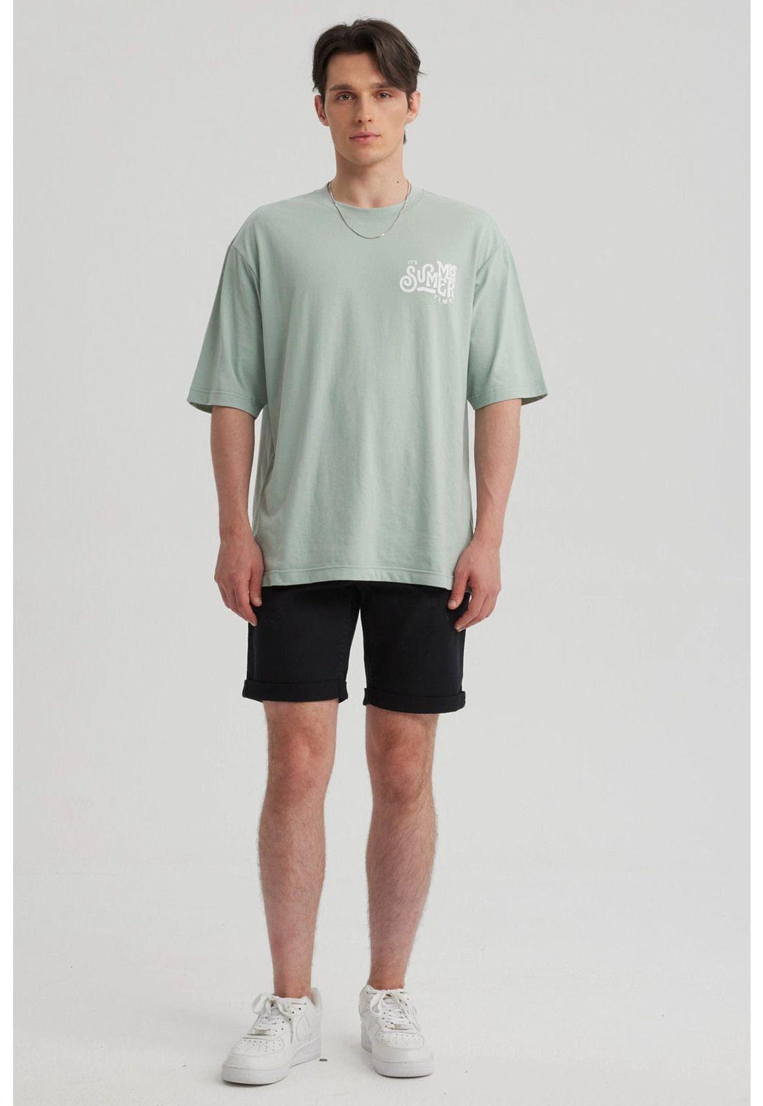 Polera Hombre Print Oversize Verde-7