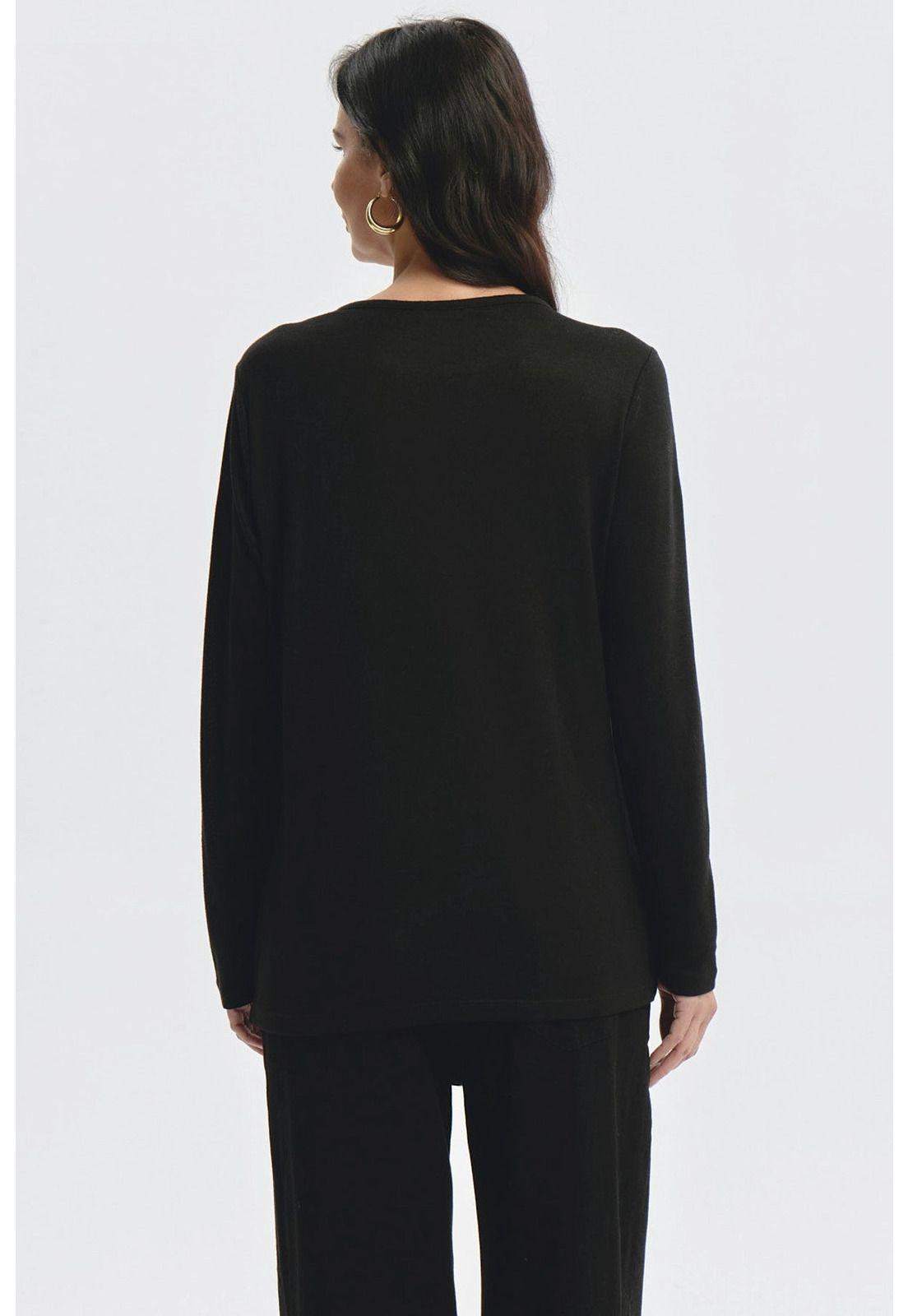 Sweater Mujer Strass Negro-2