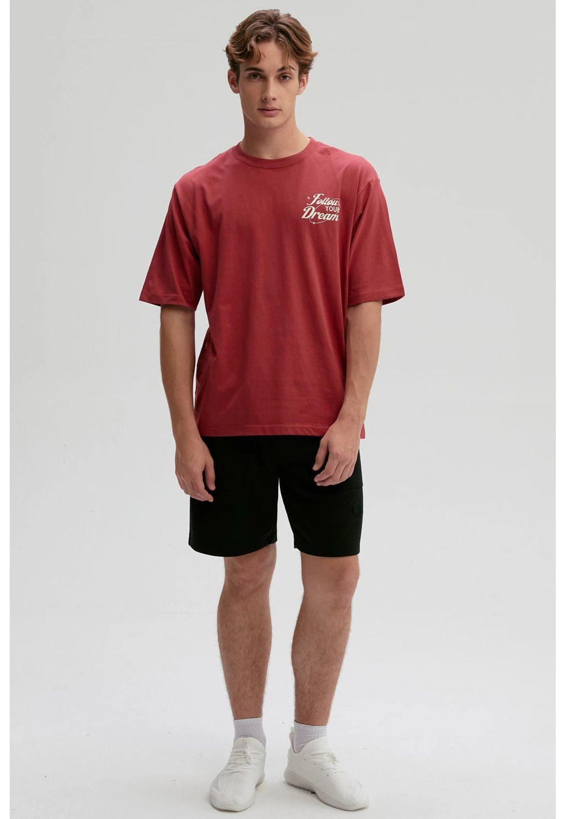 Polera Hombre Doble Print Rojo-3