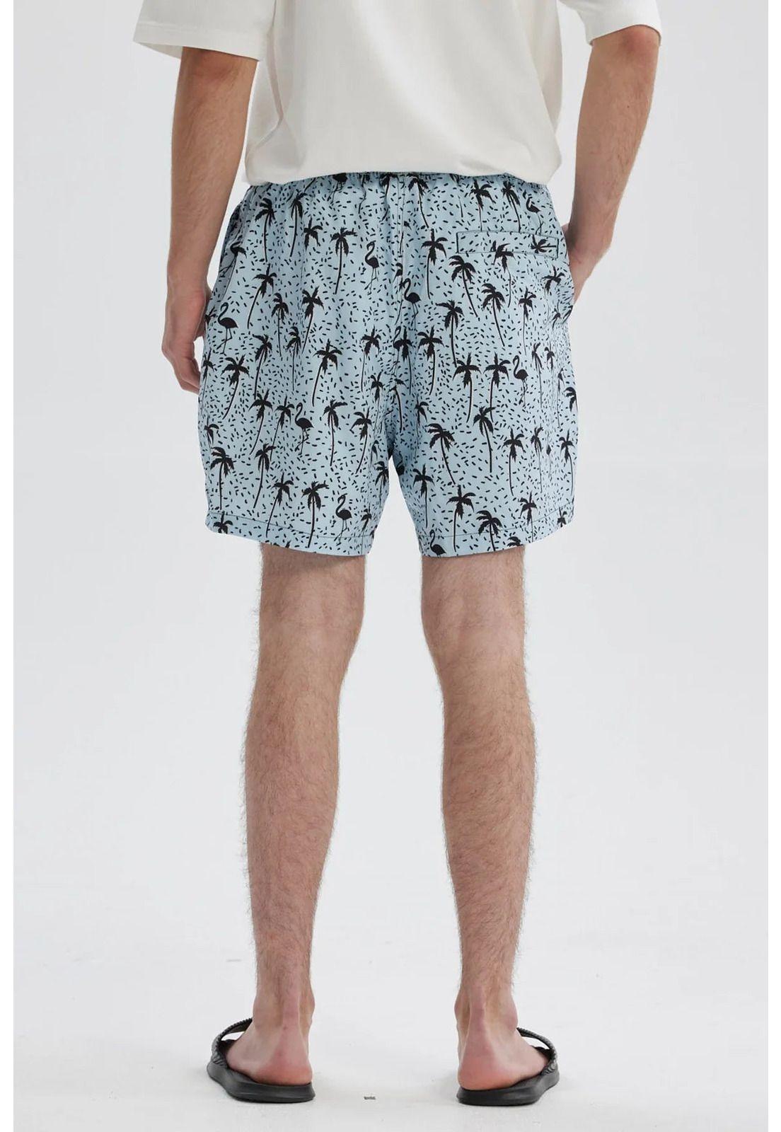 Short De Baño Hombre Tropical Celeste-2