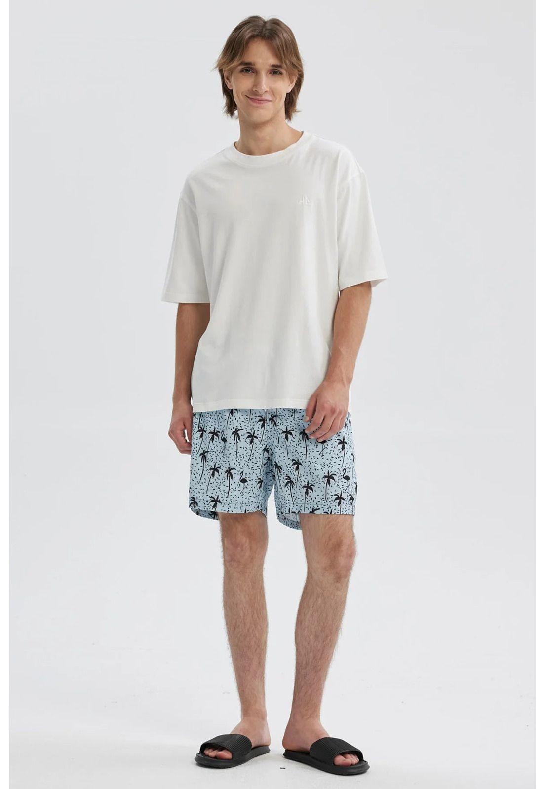 Short De Baño Hombre Tropical Celeste-3