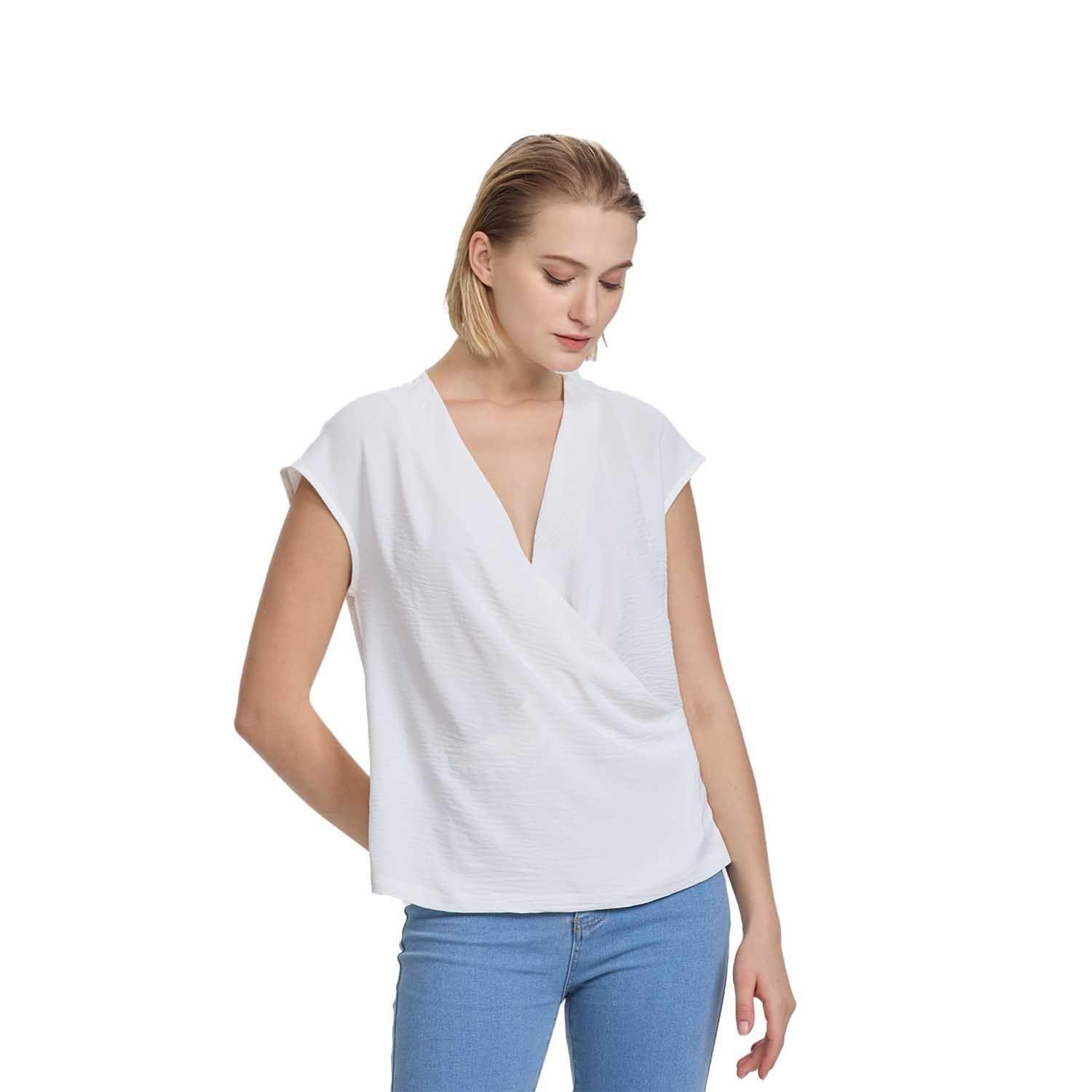 Blusa Mujer Manga Caída Escote Cruz Crudo Fashion's Park-0