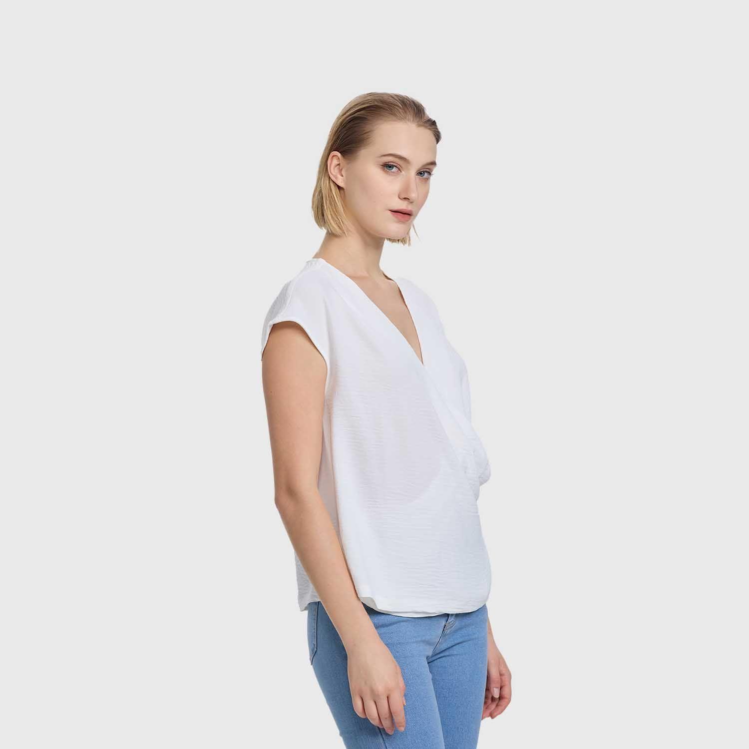 Blusa Mujer Manga Caída Escote Cruz Crudo Fashion's Park-1