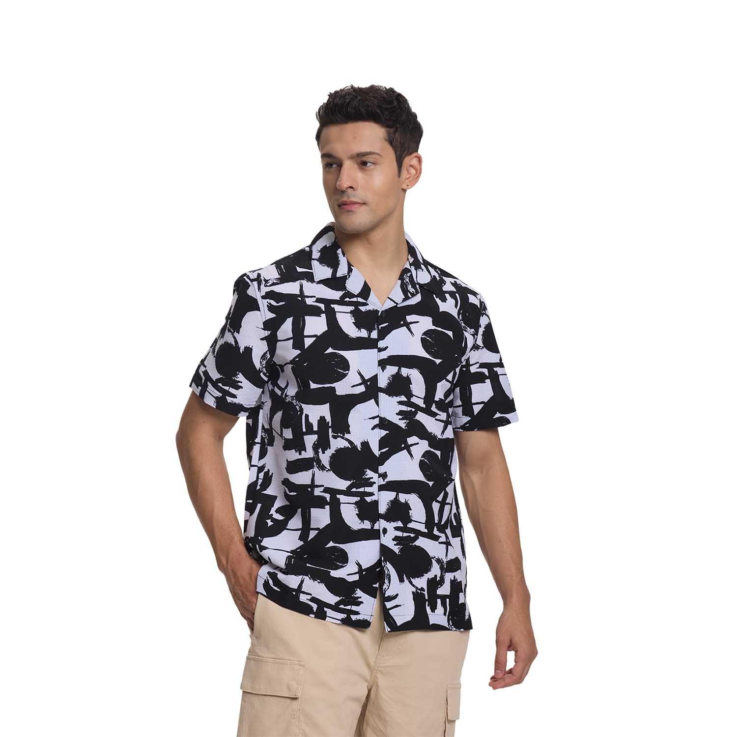 Camisa Hombre Guayabera Full Print Blanco Fashion's Park-0