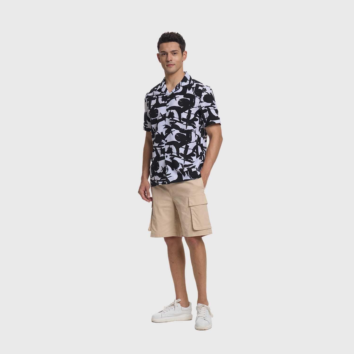 Camisa Hombre Guayabera Full Print Blanco Fashion's Park-3