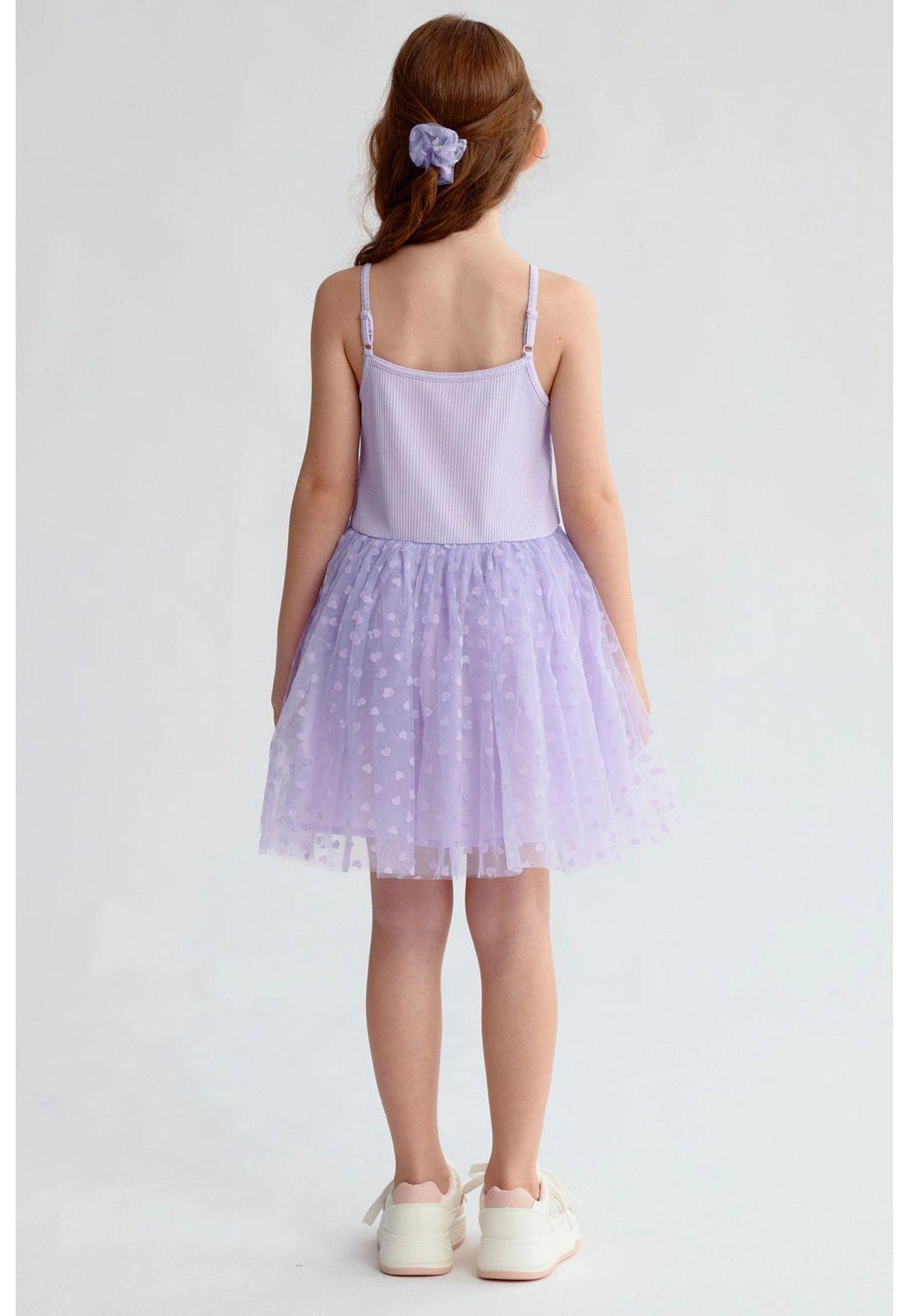 Vestido Niña Rib Tul Lila-3