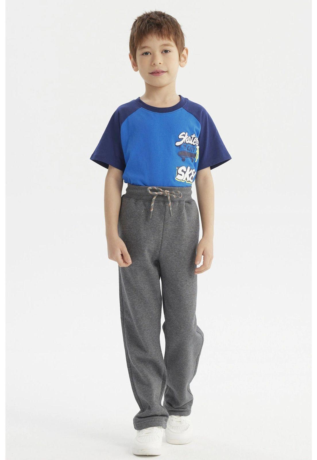 Pantalón Buzo Niño Calce Recto Gris Oscuro-3