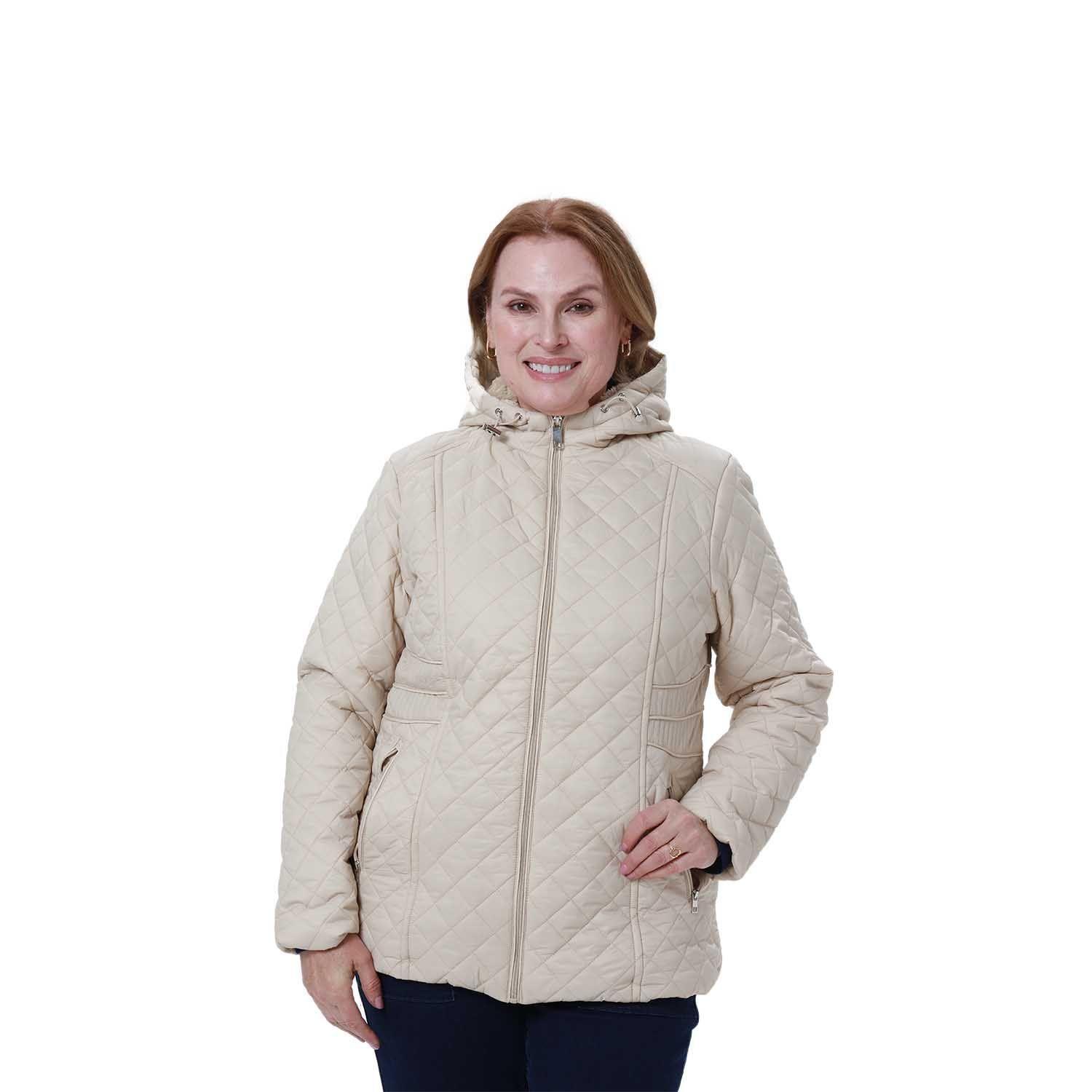 Parka Mujer Con Bolsillo Beige-0