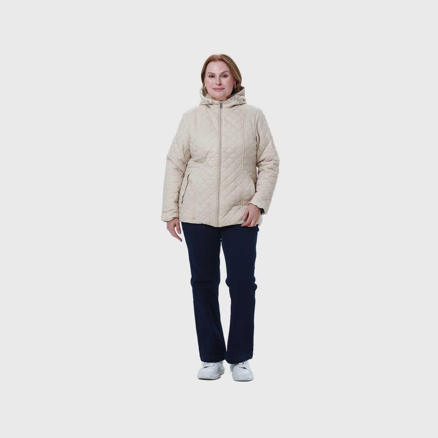Parka Mujer Con Bolsillo Beige-3