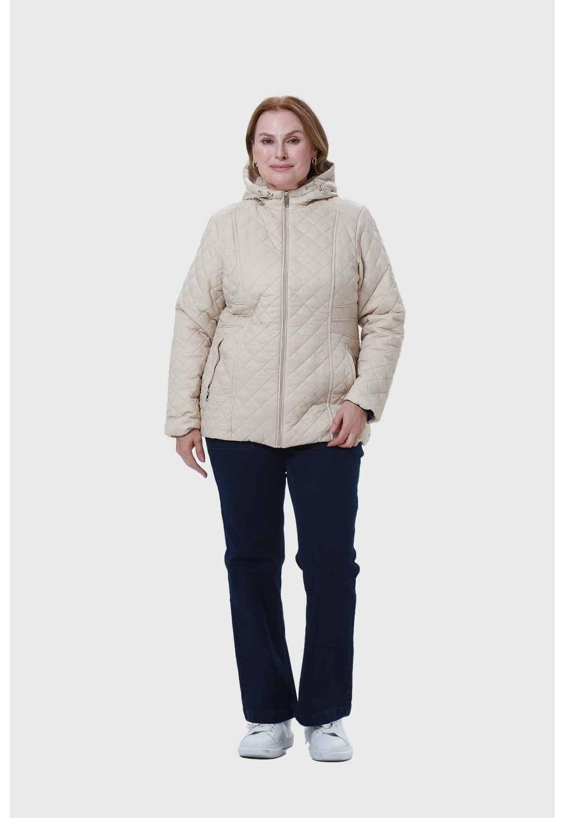 Parka Mujer Con Bolsillo Beige-3