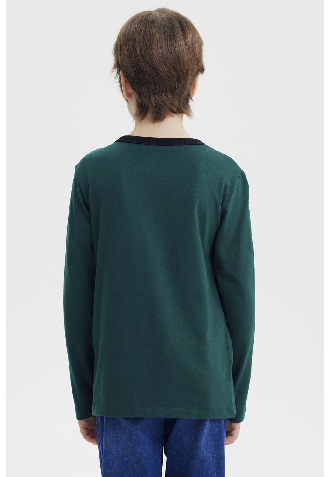 Polera Niño Slim Verde Oscuro-2