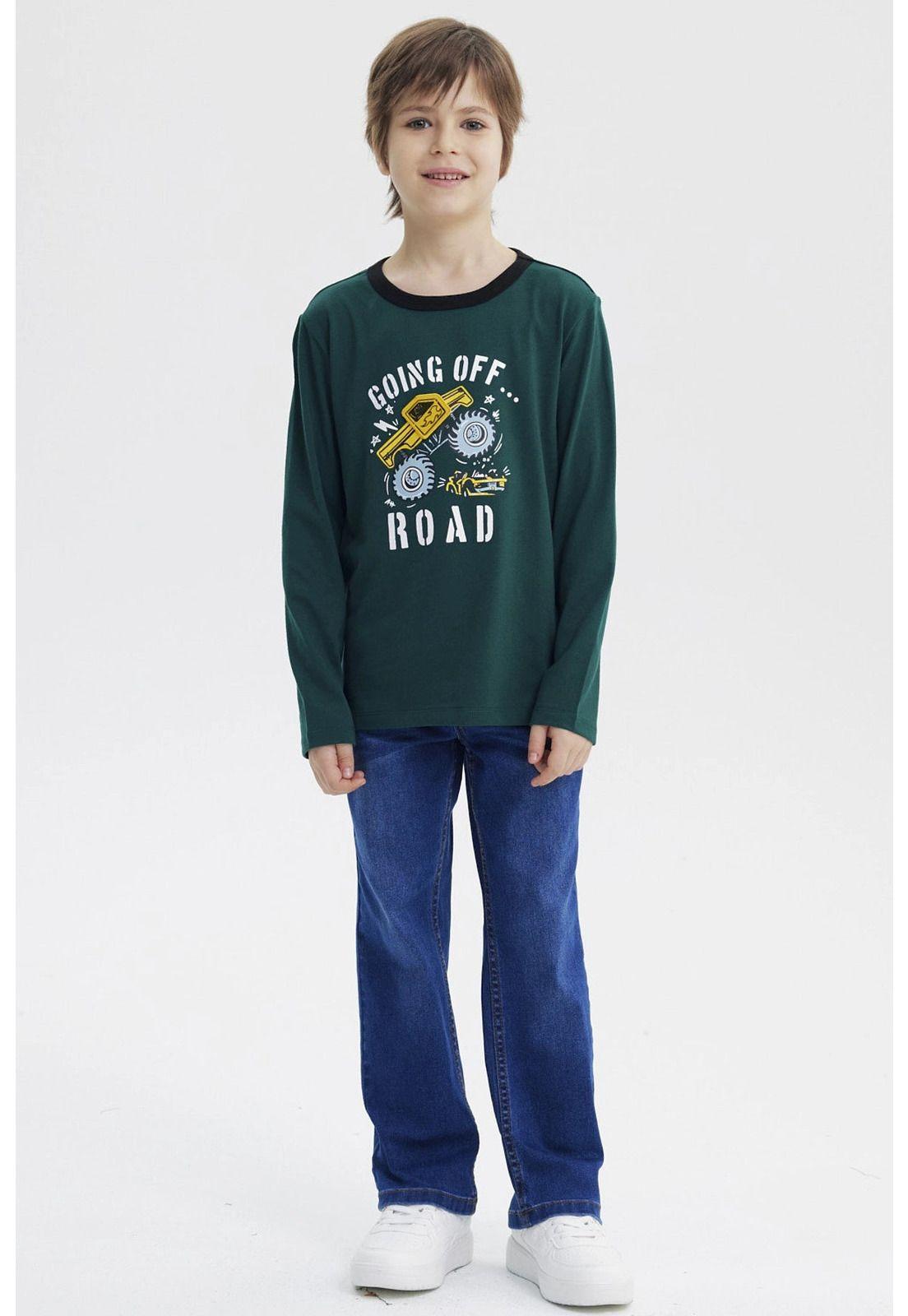 Polera Niño Slim Verde Oscuro-3