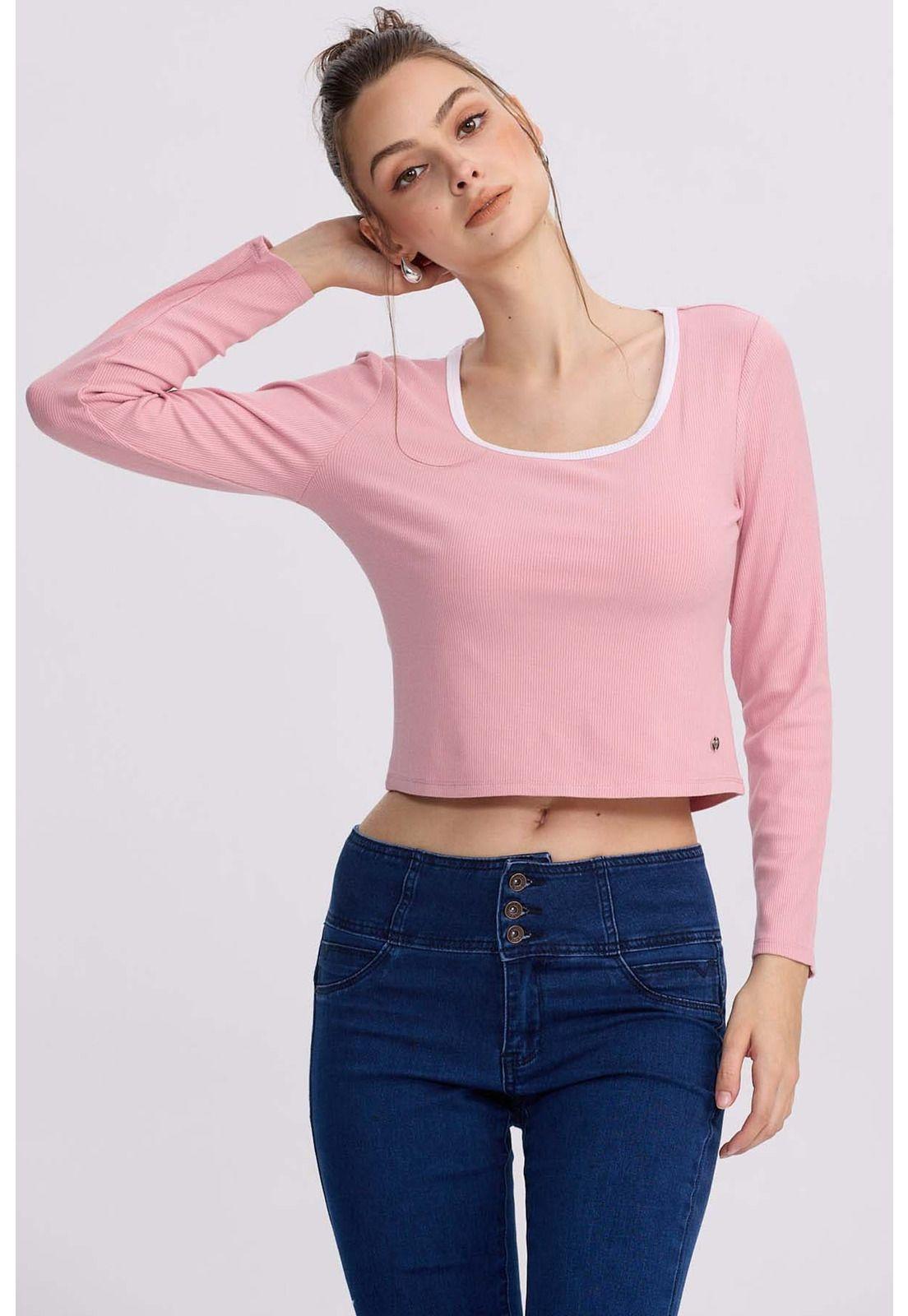 Polera Mujer Canalé Fucsia-0