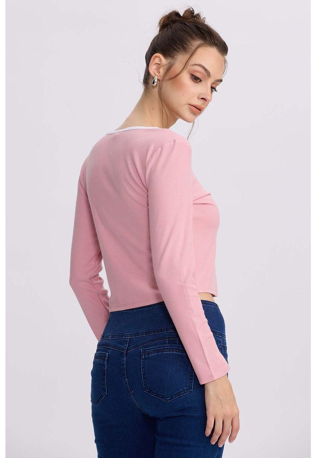 Polera Mujer Canalé Fucsia-2