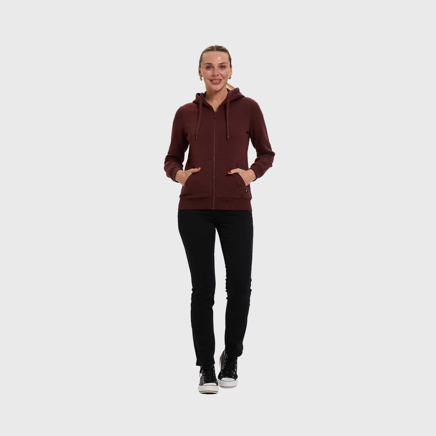 Polerón Mujer Hoodie Full Zipper Cafe Fashion's Park-3