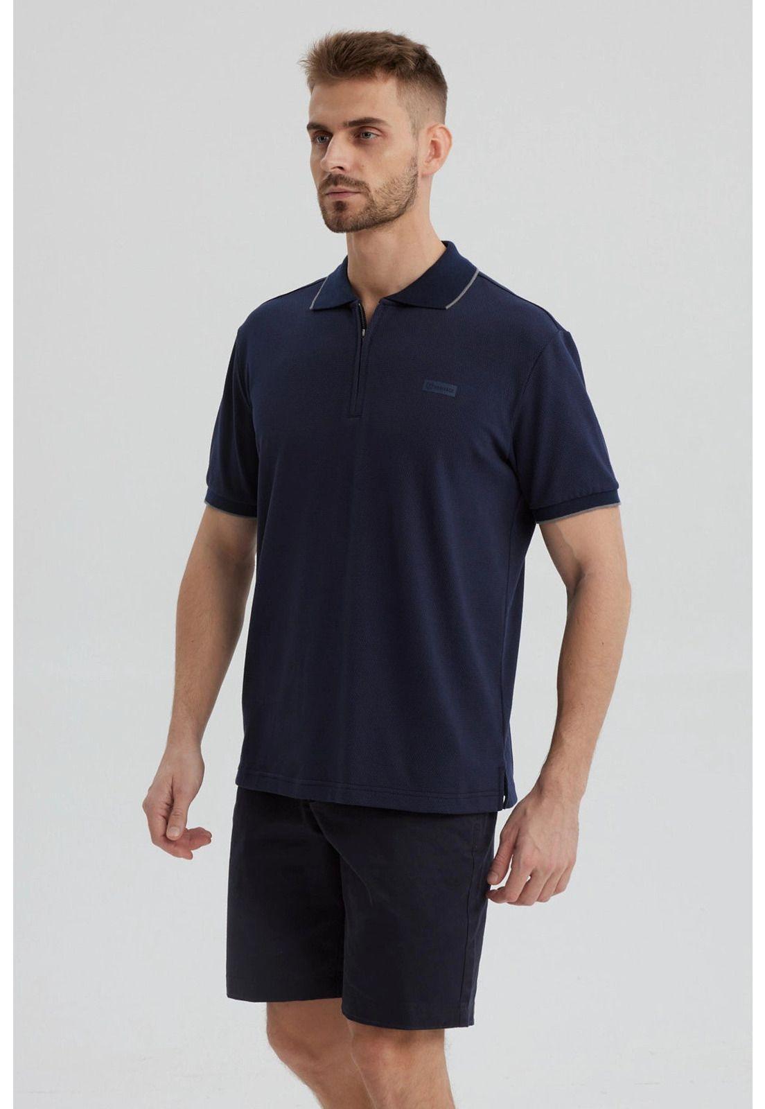 Polera Hombre Con Cierre Azul Marino-1