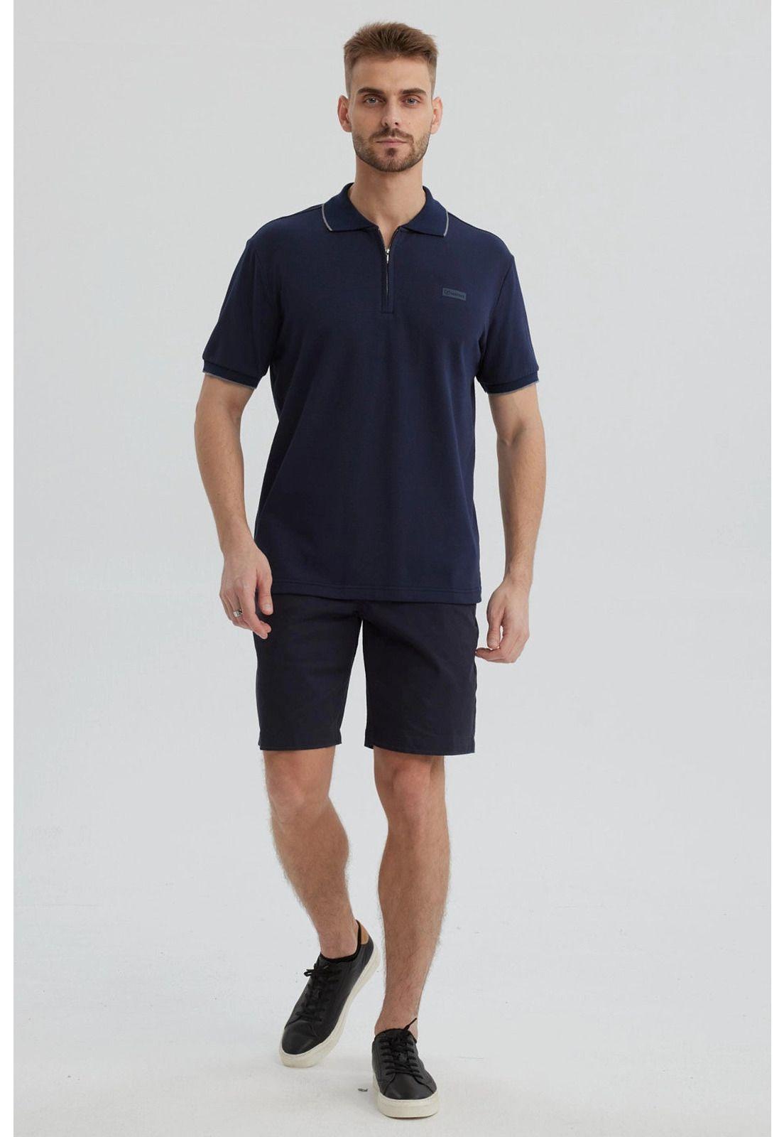 Polera Hombre Con Cierre Azul Marino-3