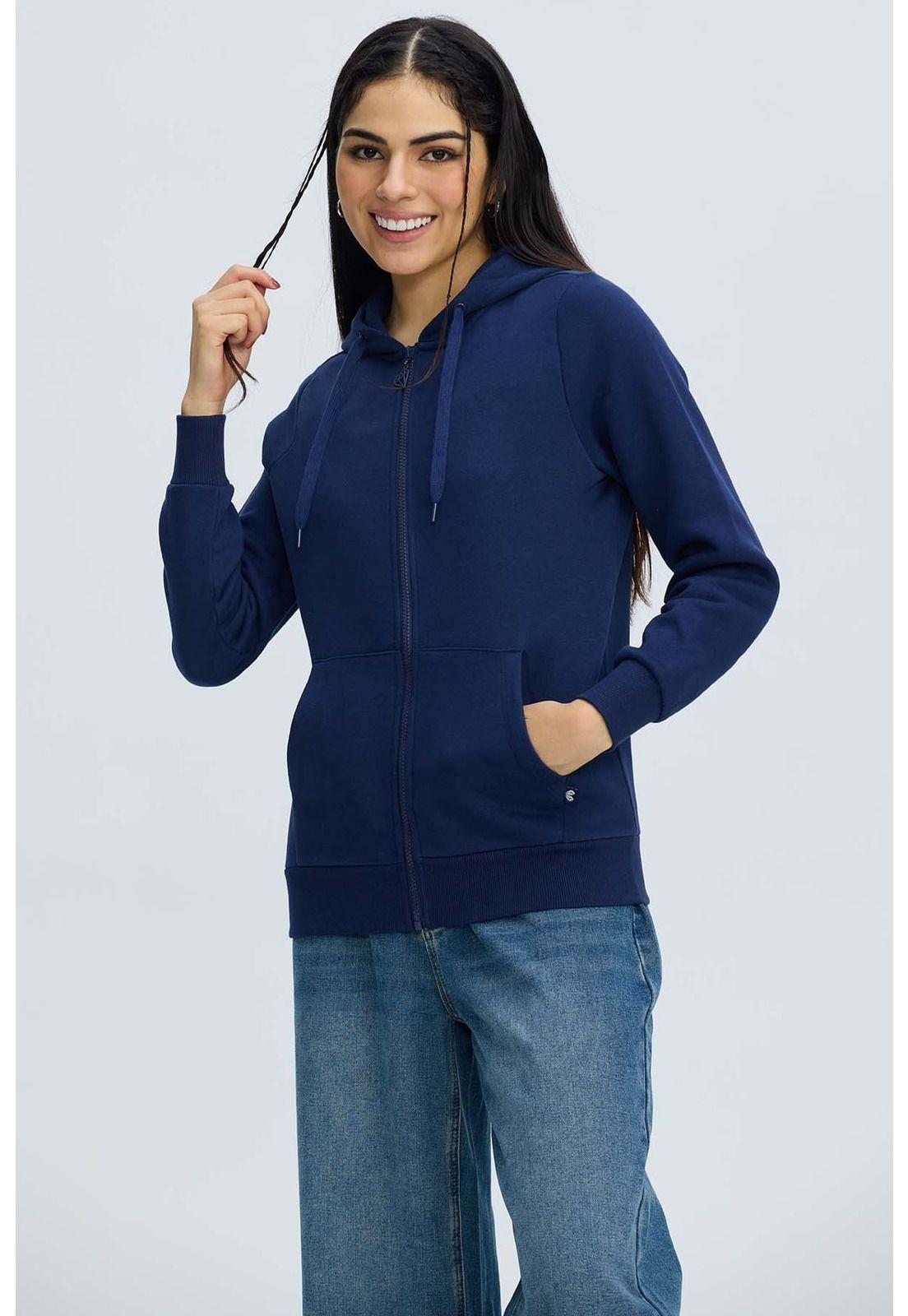 Polerón Mujer Hoodie Azul-0